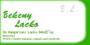 bekeny lacko business card